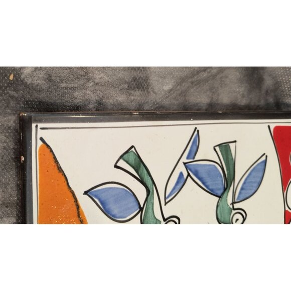 Ettore Style Ceramic Wall Art Tile With Birds & Clouds Design - Picture 3 of 5